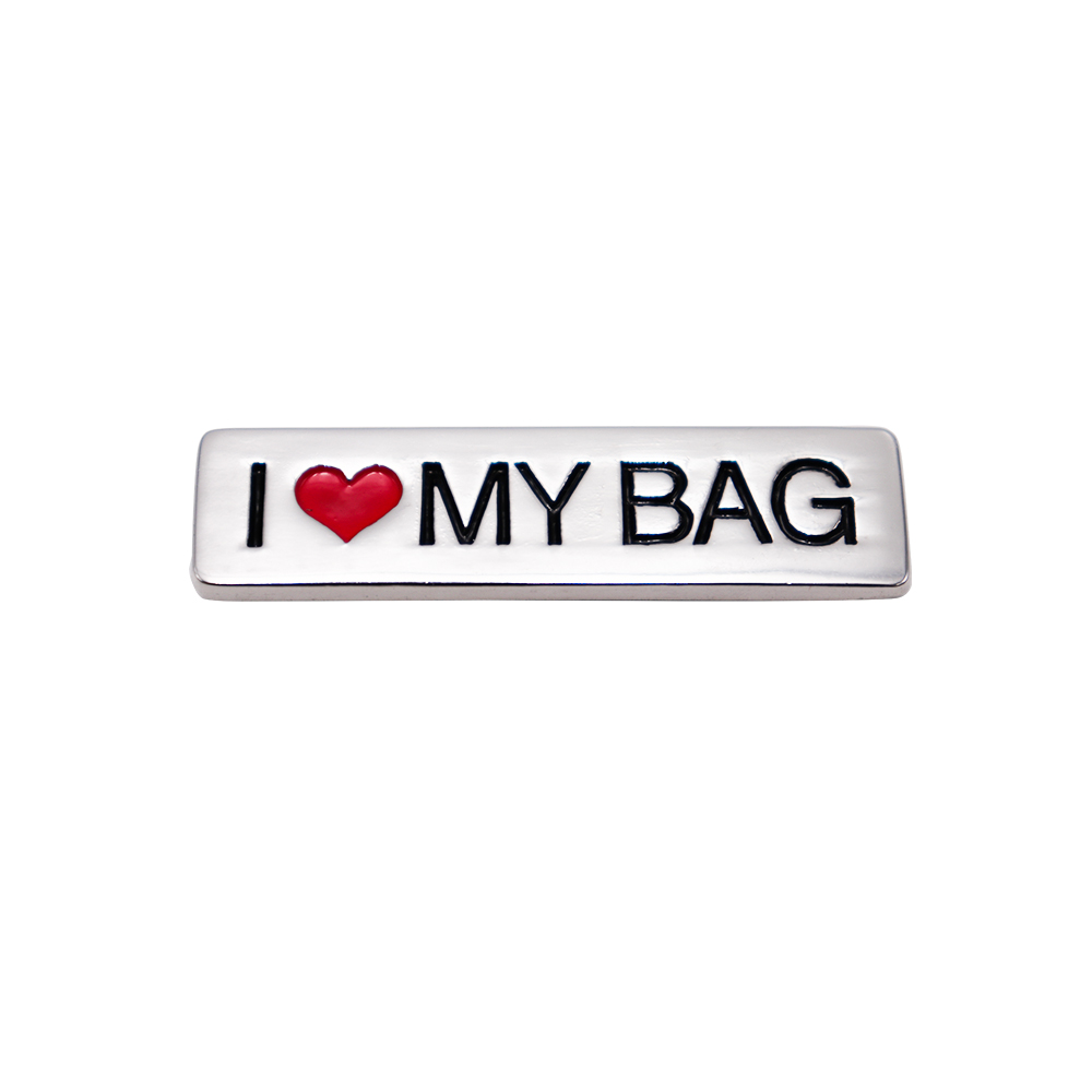 Custom Garment Clothing Labels Decorative Bag Metal ID Tag Label for Bag Luggage Shoe Accessories Brand Name Logo Metal Plating