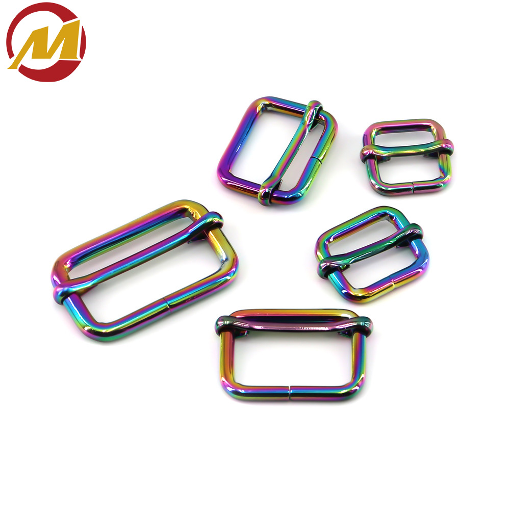 Metal Adjustable Slide Buckles Tri-Glide Rectangle Adjuster Suspender Strap Slider for Purse Bag Hardware Making